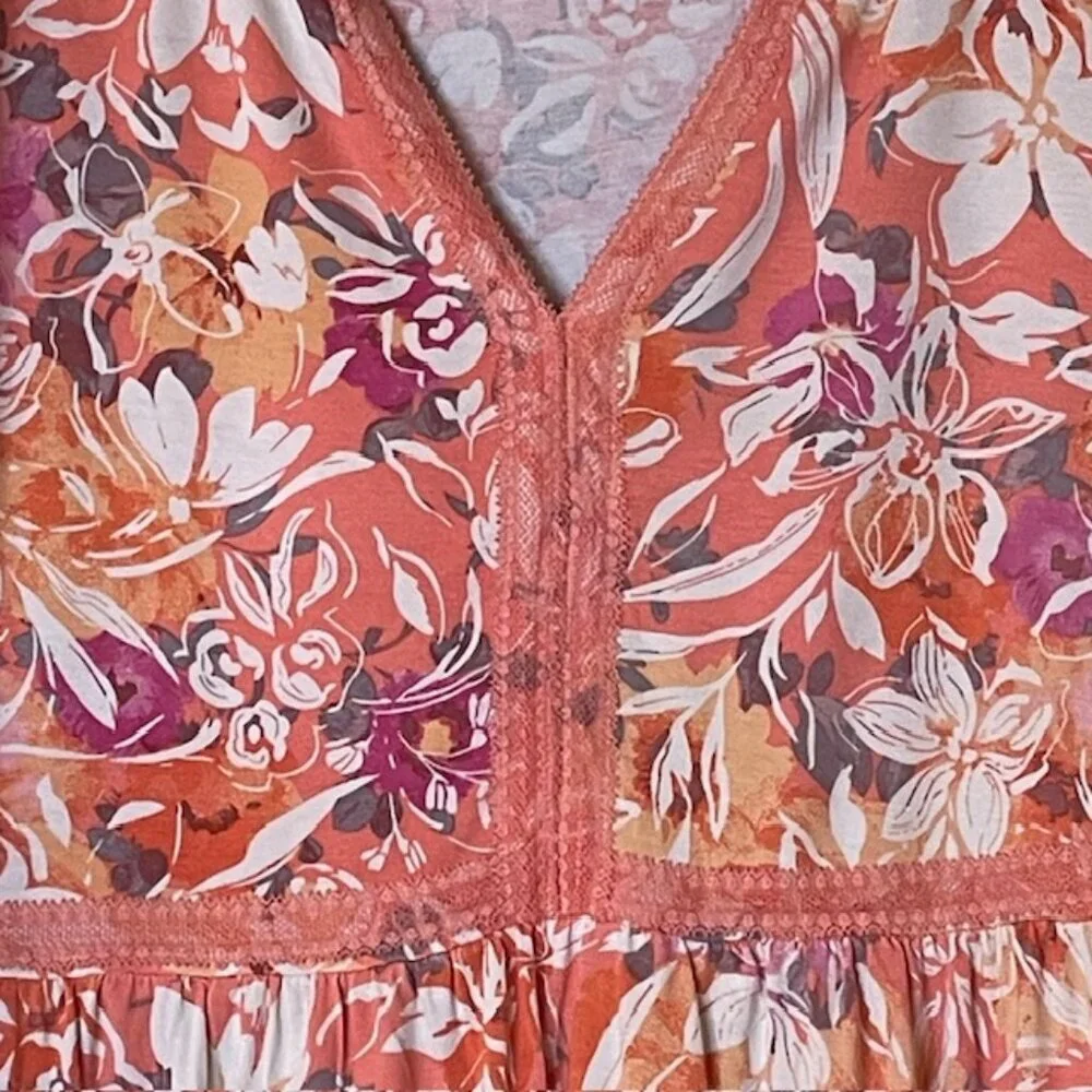TORRID Super Soft Floral Knit Empire Waist Blouse - Size 1X